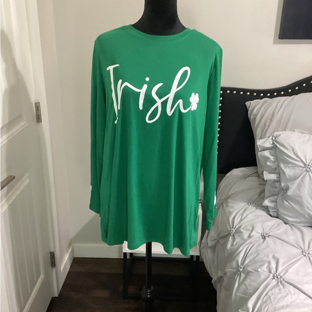 50% Off! 3 Days Only! NWOT - Grn 'Irish' Long Sleeve Tee - Size XL!